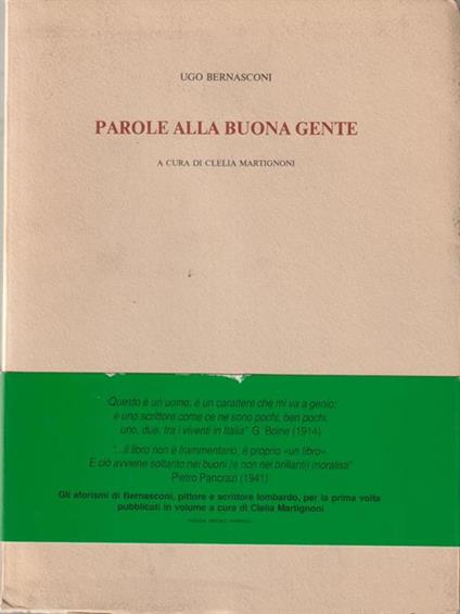 Parole alla buona gente - Ugo Bernasconi - copertina