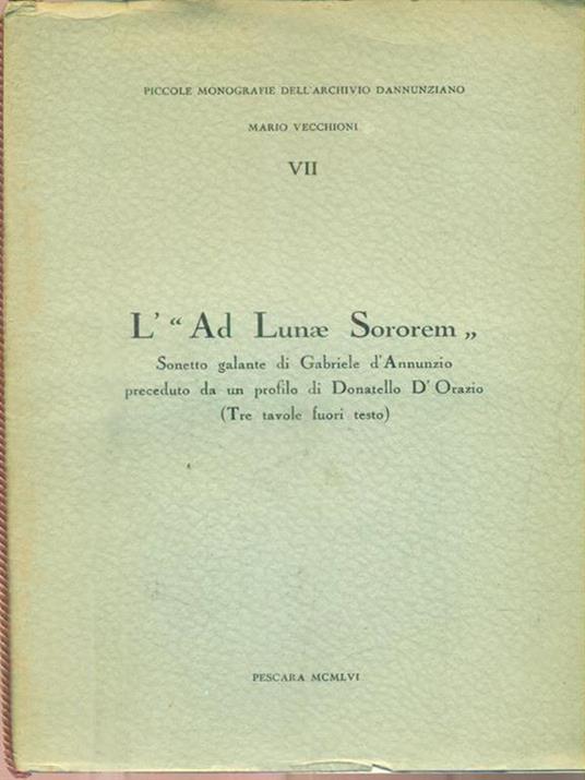 L' Ad Lunae Sororem - Mario Vecchioni - copertina