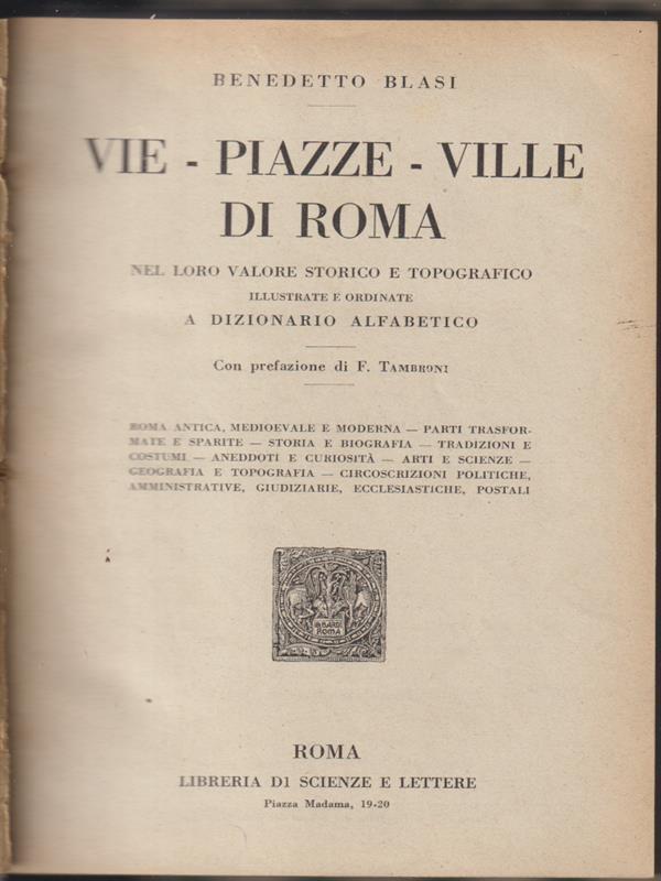 Vie piazze e ville di Roma