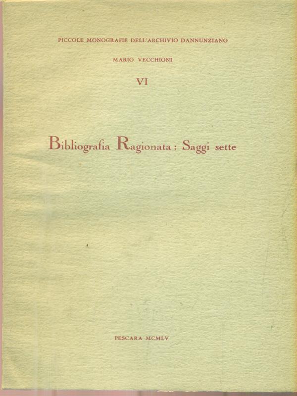Bibliografia Ragionata: Saggi sette
