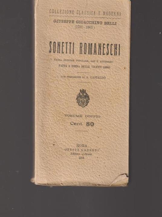   Sonetti romaneschi - Gioachino Belli - copertina