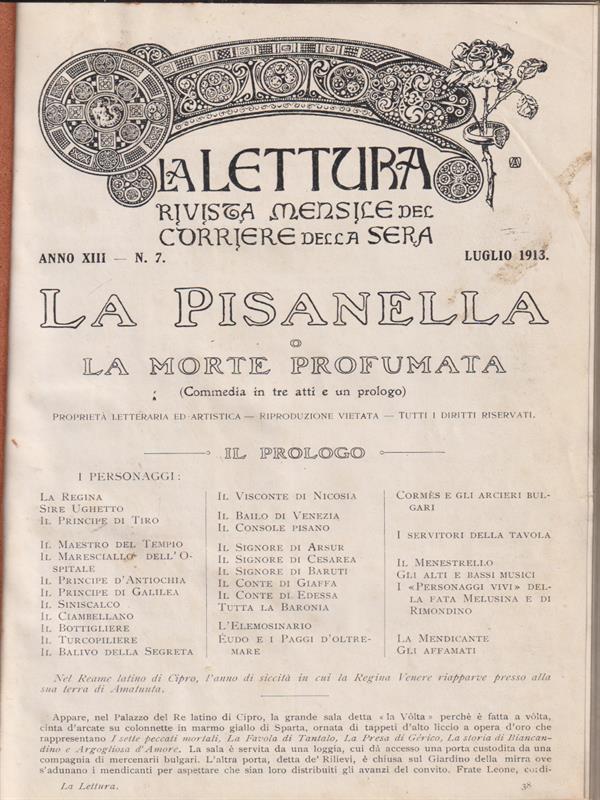   Pisanella o La Morte Profumata - 4 numeri da ''La Letturà' (n. 7-8-9-10)