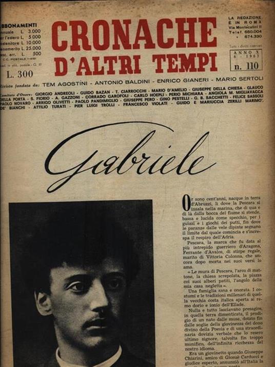   Cronache d'altri tempi - Anno X 6-1963 n. 110 - copertina