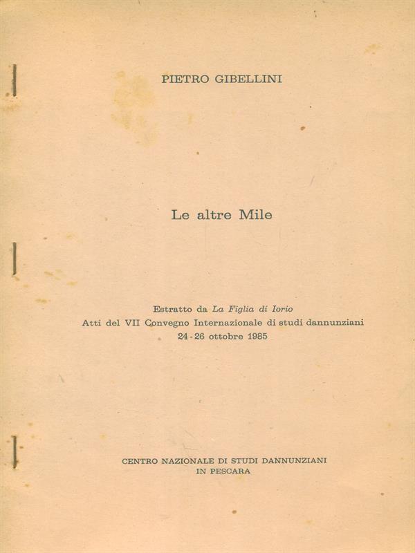 Le altre Mile Estratto