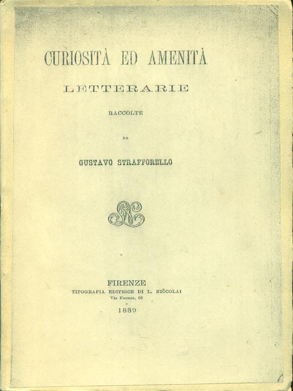 Curiosità ed amenità letterarie Copia non originale
