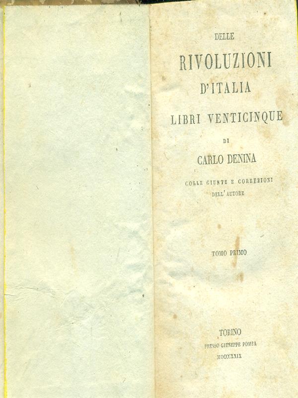 Delle rivoluzioni d'Italia libri venticinque Tomo primo