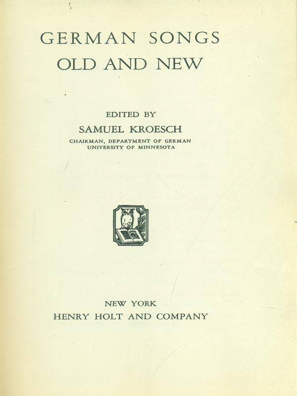 German songs old and new