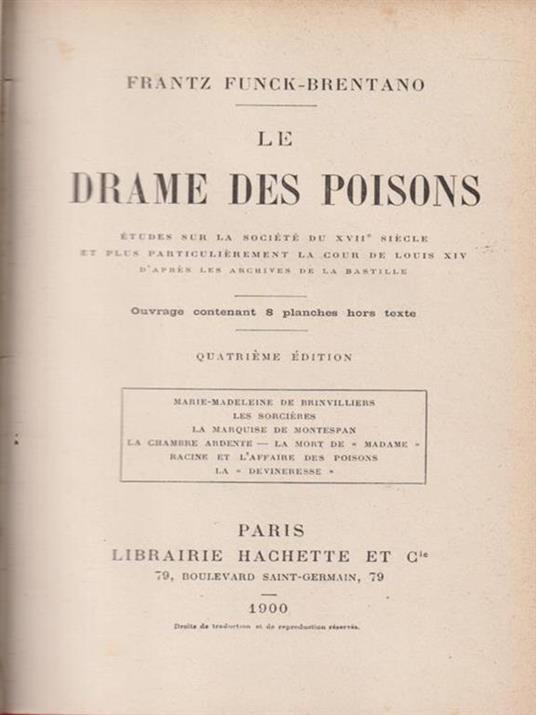 Le drame des poisons - Frantz Funck-Brentano - copertina