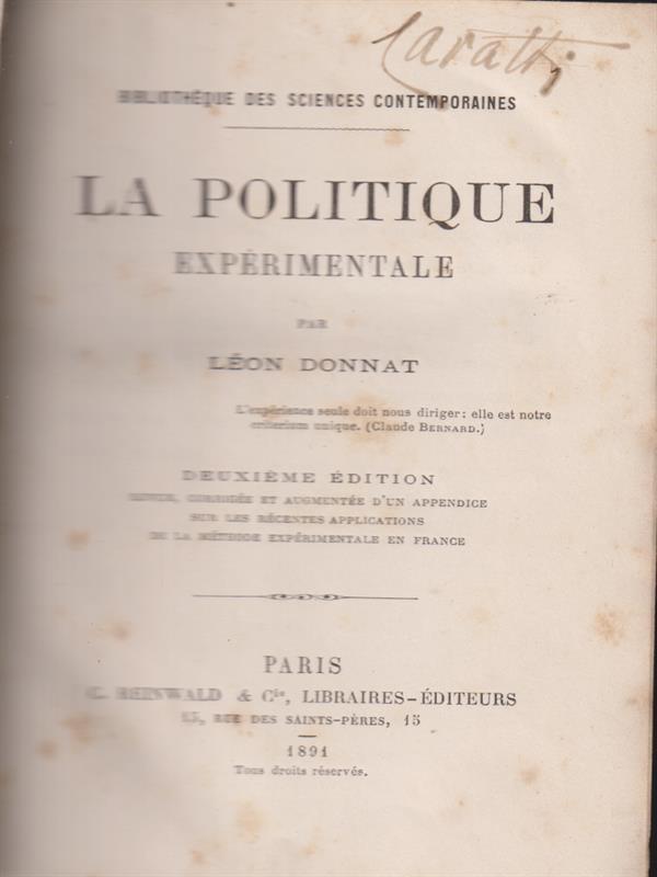 La politique experimentale