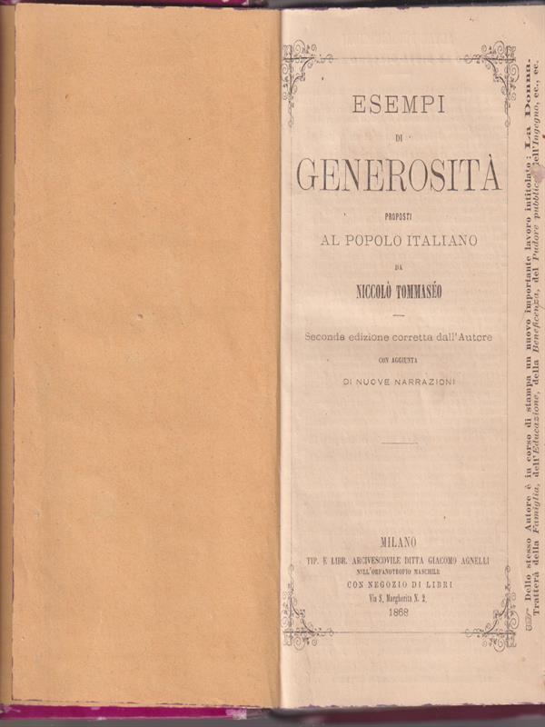 Esempi di generosità proposti al popolo italiano