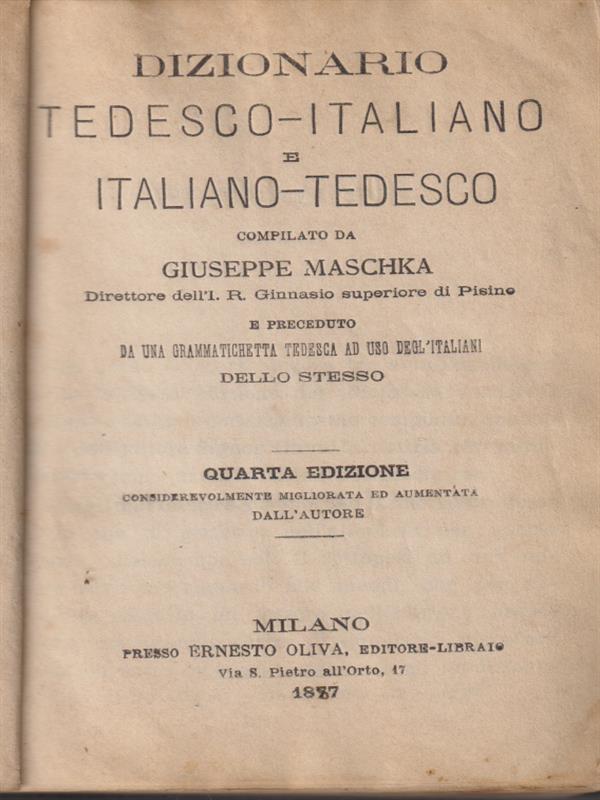 Dizionario tedesco-italiano/italiano-tedesco