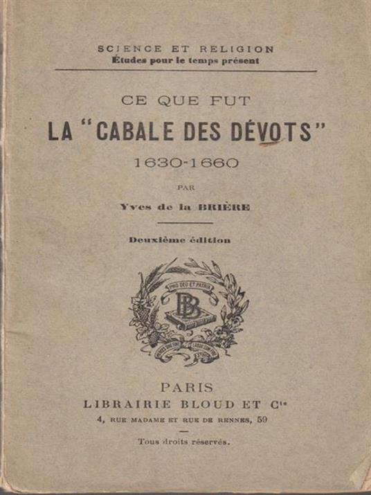   Ce que fut la ''cabale des devots'' - de la Briere - copertina