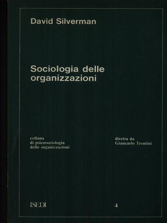   Sociologia delle organizzazioni - David Silverman - copertina
