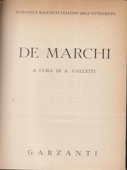   De Marchi - Alfredo Galletti - copertina