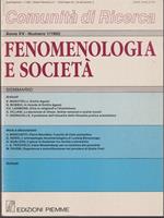   Fenomenologa e società anno XV, n. 1/1992
