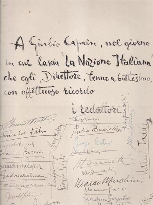   Ricordo pensionamento da La nazione di Giulio Caprini - copertina