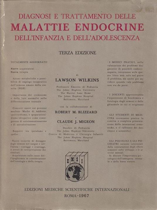   Diagnosi e trattamento delle malattie endocrine dell'infanzia e dell'adolescenza - Lawson Wlikins - copertina
