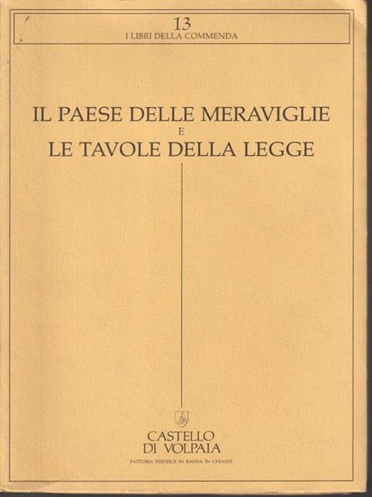 Il paese delle meraviglie e le tavole della legge - copertina