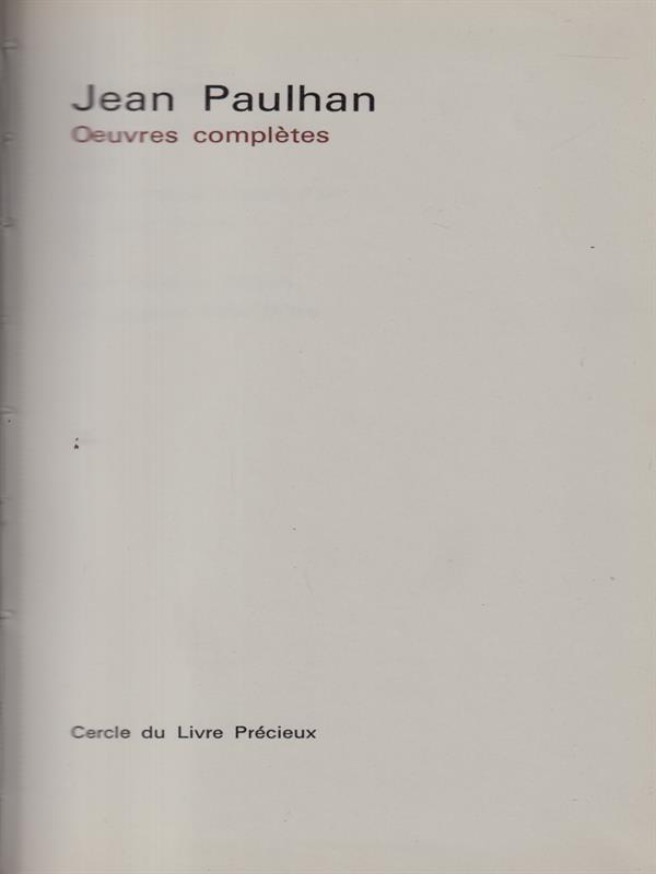   Oeuvres completes tome V