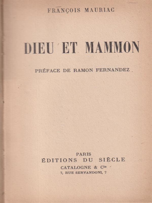 Dieu et mammon