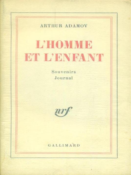 L' homme et l'enfant - Arthur Adamov - copertina