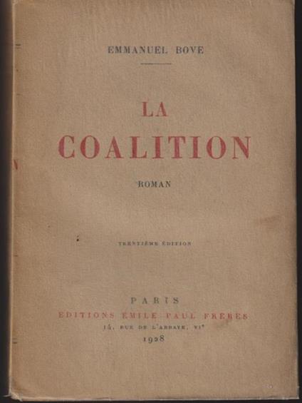 La coalition - Emmanuel Bove - copertina