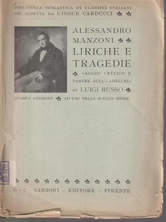   Liriche e tragedie - Alessandro Manzoni - copertina
