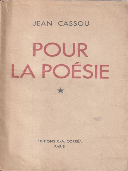   Pour la poesie - Jean Cassou - copertina