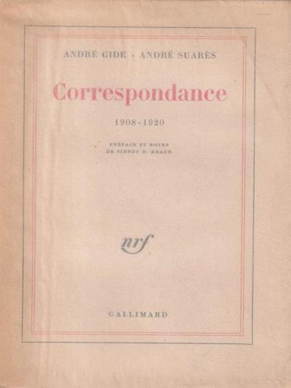 Correspondance 1908-1920 - André Gide - copertina