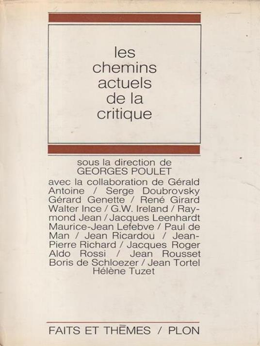 Les chemins actuels de la critique - copertina