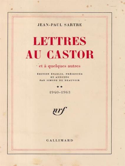   Lettres au Castor 1926-1939 tome II - Jean-Paul Sartre - copertina