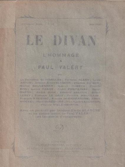 Le divan L'hommage a Paul Valery - Henri Martineau - copertina