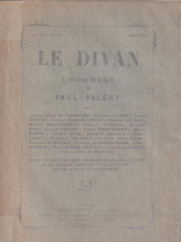 Le divan L'hommage a Paul Valery