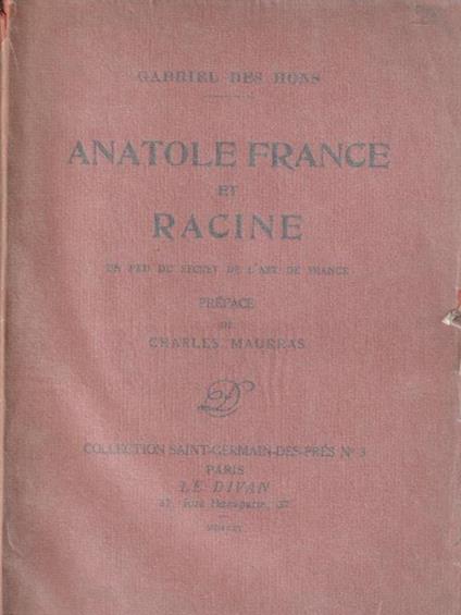   Anatole France et Racine - Gabriel Des Hons - copertina