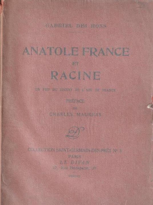   Anatole France et Racine - Gabriel Des Hons - copertina