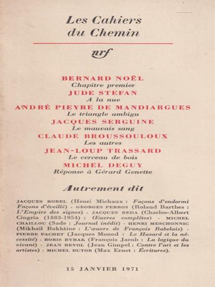 Les Cahiers du Chemin 11 - copertina