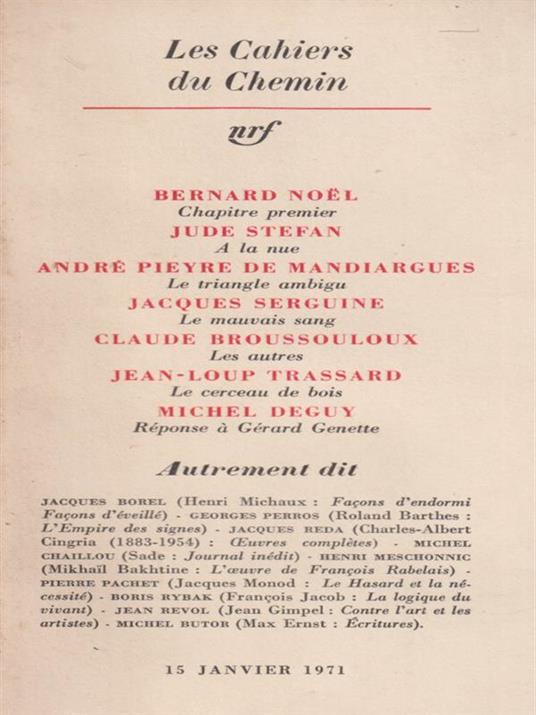 Les Cahiers du Chemin 11 - copertina