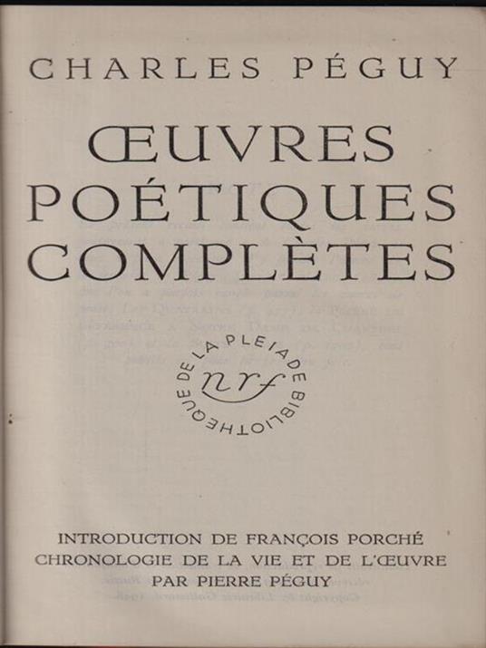   Oeuvres poetiques completes - Charles Péguy - copertina