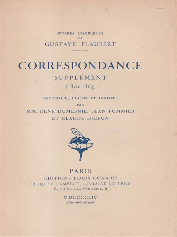 Correspondance Supplement (1830-1863)