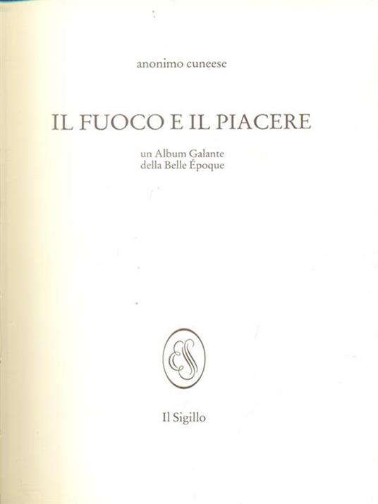 Il  fuoco e il piacere - Anonimo Cuneese - copertina
