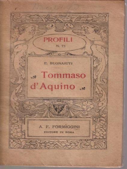   Tommaso d'Aquino - E. Buonaiuti - copertina