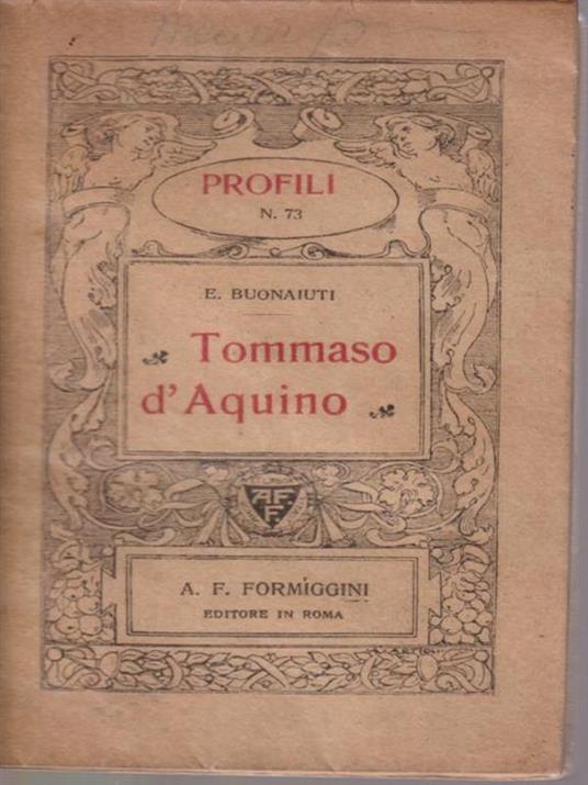   Tommaso d'Aquino - E. Buonaiuti - copertina