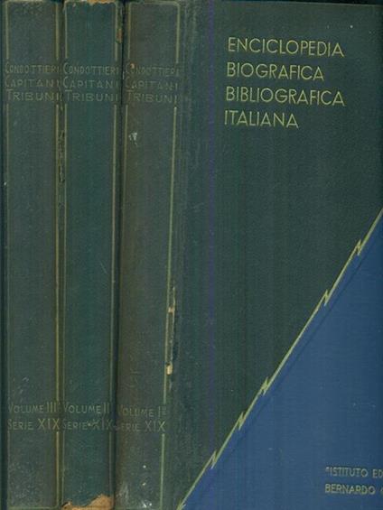   Enciclopedia biografica bibliografica italiana 3 vv - Corrado Argegni - copertina