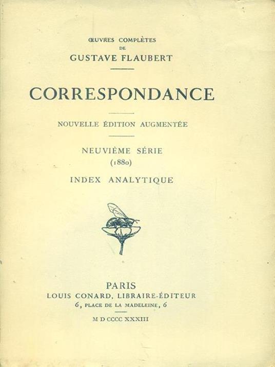   Correspondance Neuvieme serie (1880) - Gustave Flaubert - copertina