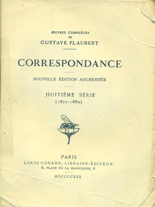  Correspondance Huitieme serie (1877-1880) - Gustave Flaubert - copertina
