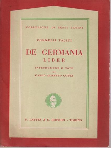 De Germania liber - P. Cornelio Tacito - copertina
