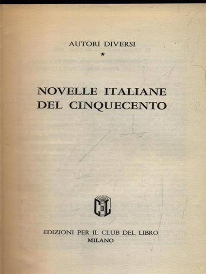 Novelle italiane del cinquecento - copertina