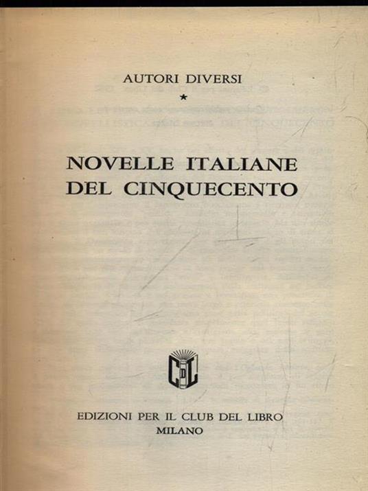 Novelle italiane del cinquecento - copertina