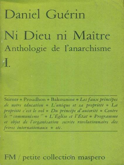 Ni dieu ni Maitre - Daniel Guerin - copertina