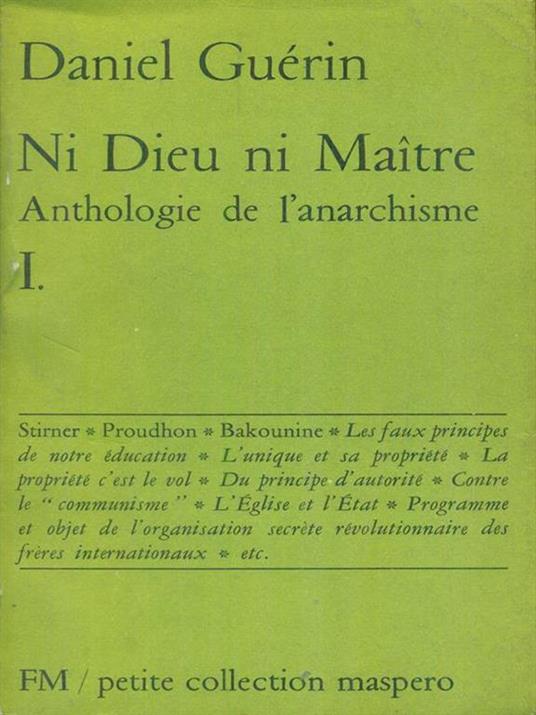 Ni dieu ni Maitre - Daniel Guerin - copertina